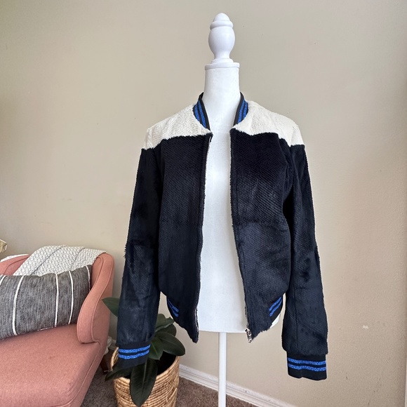 3.1 Phillip Lim Fur Bomber jacket black white black 6 - Picture 1 of 15